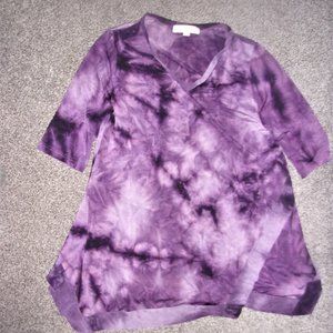 Elegant Purple Tie-Dye Women's Tunic